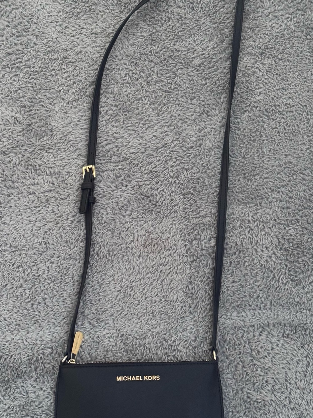 Michael Kors Black Leather Crossbody with Gold Hardware